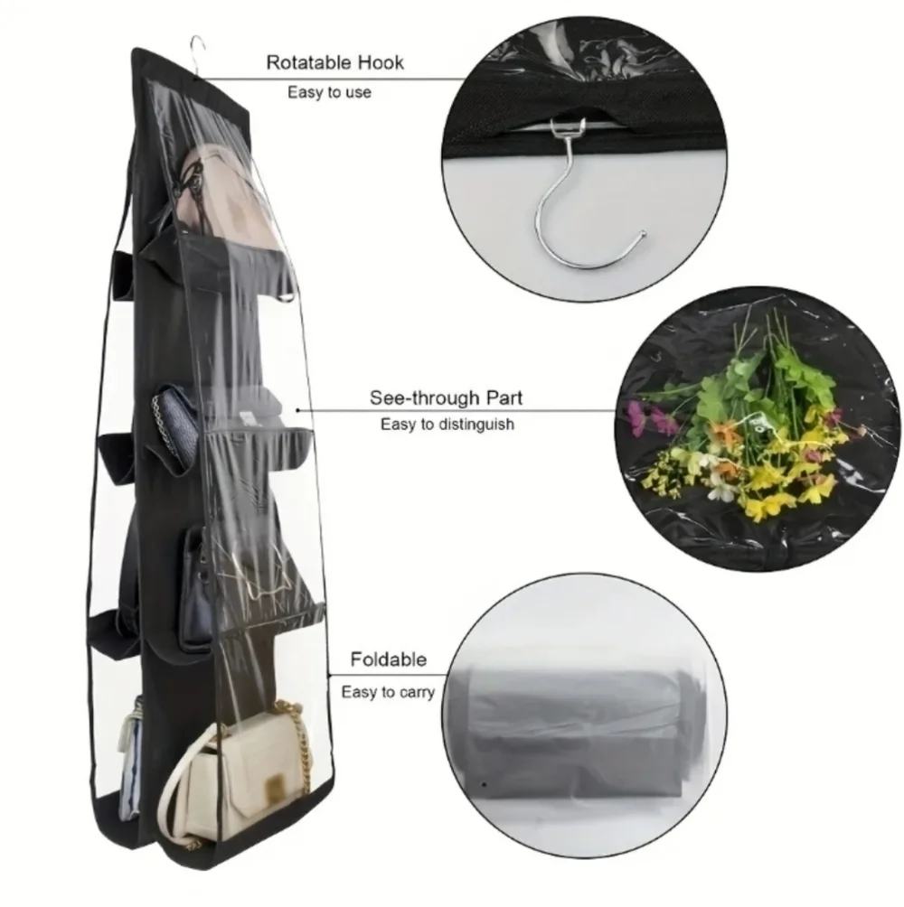 1 piece 8 grid Hanging Handbag Organizer
